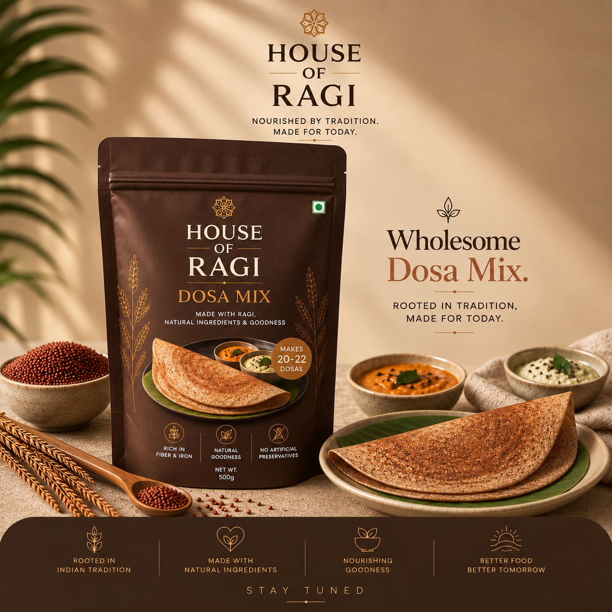 61b7e327-af55-4344-bb49-975ef034b3d2 Ragi Dosa Mix (500g) - Image 1